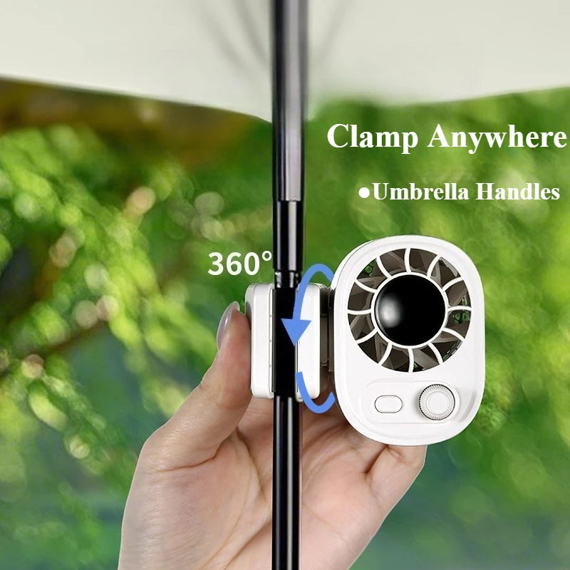 Portable 360° Rotatable Car Clip Fan - 100 Speed Settings, USB Rechargeable, Low Noise Mini Fan for Versatile Clamping